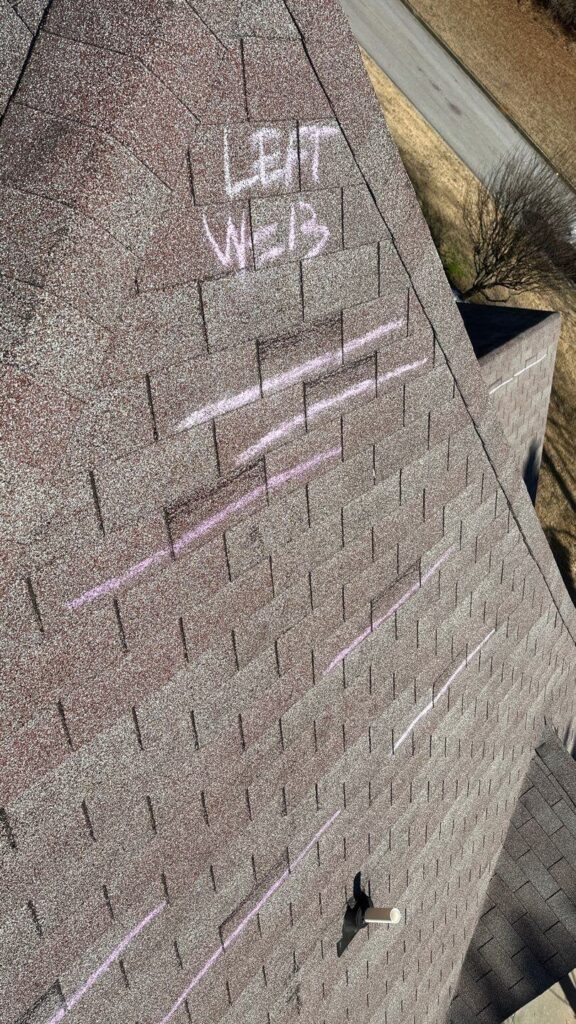 storm damage on roof